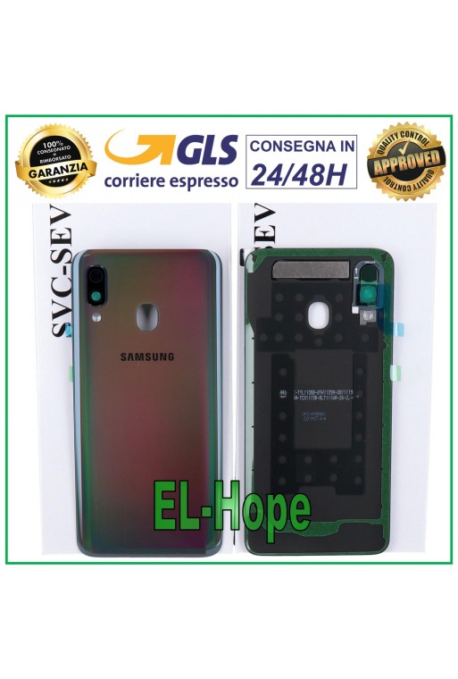 TAPA DE BATERÍA ORIGINAL SAMSUNG GALAXY A40 SM-A405 TAPA TRASERA NEGRA