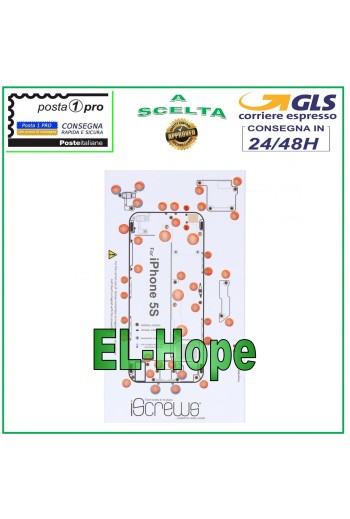ISCREWS MAP TORNILLO CARCASA ALMOHADILLA ILUSTRADA PARA DESMONTAJE APPLE IPHONE 5S