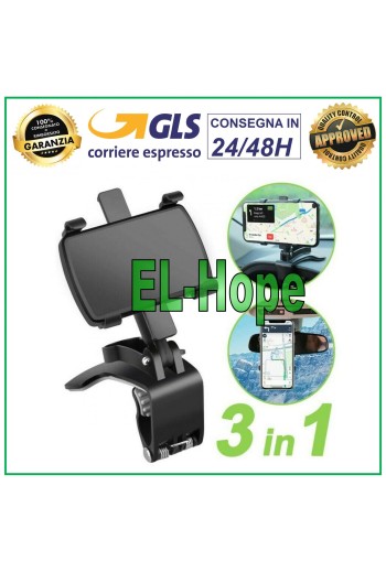 SOPORTE UNIVERSAL PARA COCHE PARA TELÉFONO CELULAR Y SMARTPHONE CON ABRAZADERA PARA TABLERO DE INSTRUMENTOS