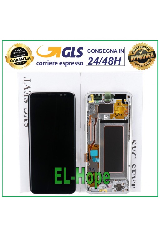 MARCO ORIGINAL PANTALLA LCD SAMSUNG GALAXY S8 SM-G950 G950 F PANTALLA TÁCTIL PLATEADA