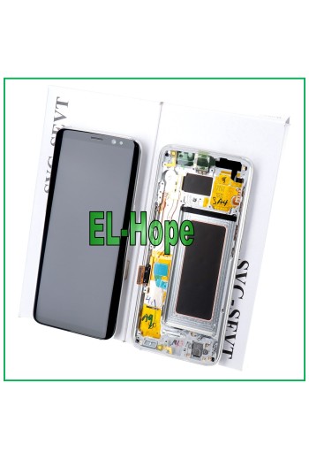 MARCO ORIGINAL PANTALLA LCD SAMSUNG GALAXY S8 SM-G950 G950 F PANTALLA TÁCTIL PLATEADA