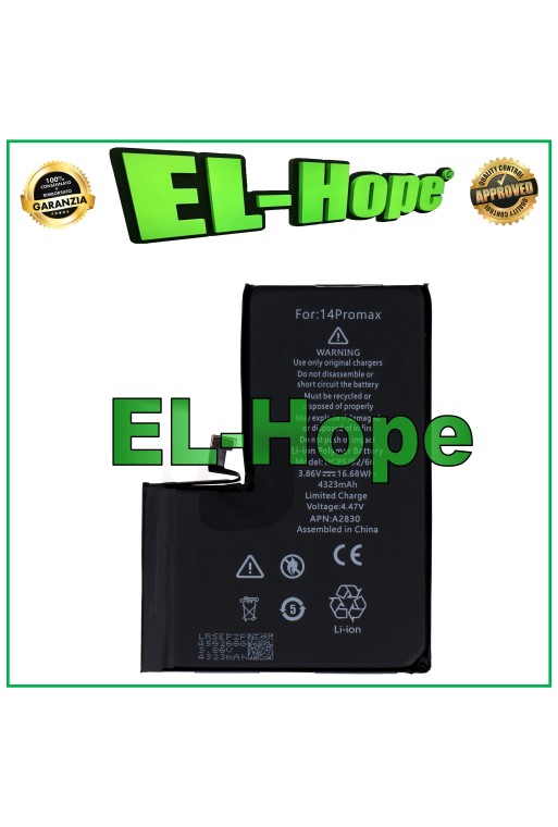 BATERÍA DE REPUESTO PARA IPHONE 14 PRO MAX 4323 mAh 4.47V A2894 A2651
