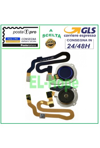 TECLA PLANA CON SENSOR DE HUELLAS HUAWEI HONOR 8 FRD-L09 L19 AZUL