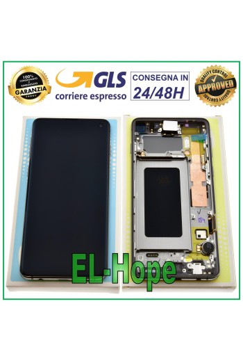 PANTALLA LCD ORIGINAL SAMSUNG GALAXY S10 SM-G973F DS PANTALLA TÁCTIL PRISM NEGRO