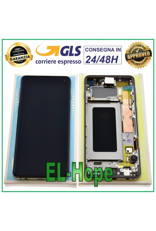 PANTALLA LCD ORIGINAL SAMSUNG GALAXY S10 SM-G973F DS PANTALLA TÁCTIL PRISM NEGRO