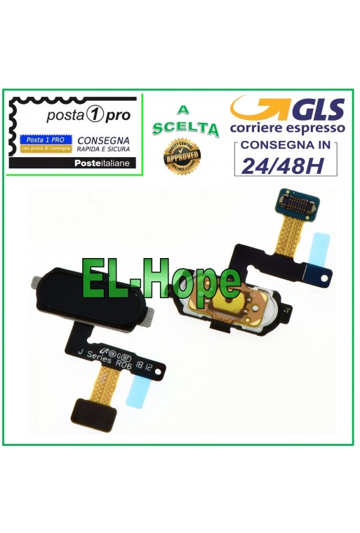 BOTÓN CENTRAL HOME SAMSUNG GALAXY J5 J7 2017 J530 J730 SENSOR DE HUELLAS DACTILARES NEGRO