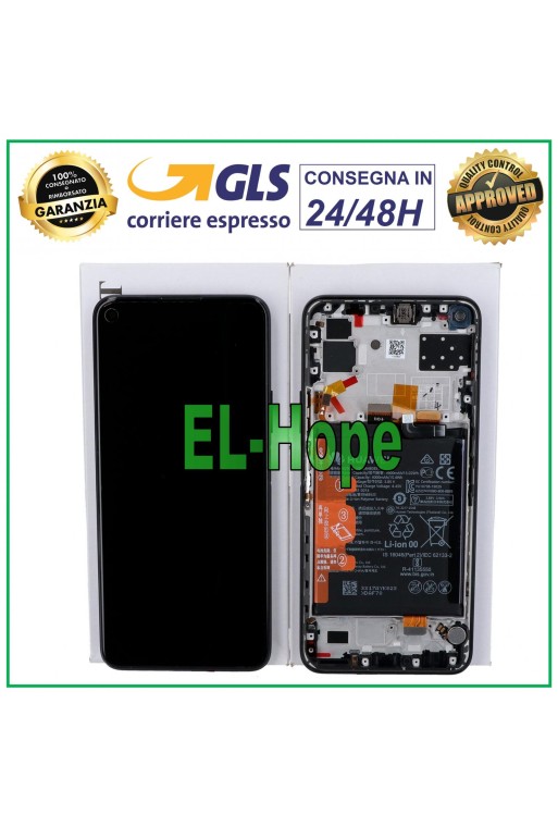 PANTALLA LCD ORIGINAL + MARCO Y BATERÍA HUAWEI P40 LITE 5G CDY-NX9A TÁCTIL NEGRO