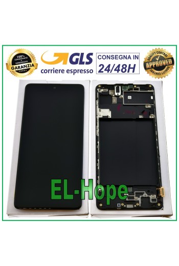 PANTALLA LCD ORIGINAL + MARCO SAMSUNG GALAXY A71 SM-A715F PANTALLA TÁCTIL 6.7 NEGRA