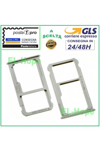 COMPARTIMENTO PARA RANURA DE CARRIL NANO SIM + MICRO SD PARA HUAWEI MATE 8 NXT-L29 PLATA