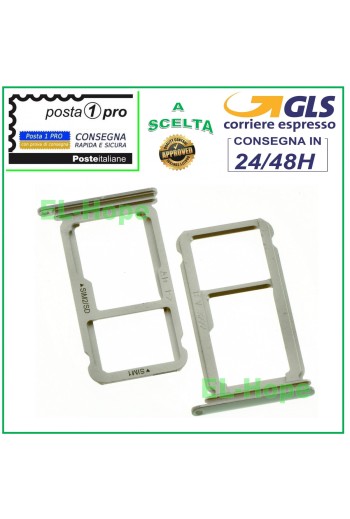 CARRITO DE RANURA COMPARTIMENTO PARA TARJETA NANO SIM + LECTOR MICRO SD HUAWEI P10+ PLUS BLANCO