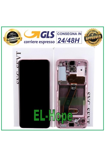 PANTALLA LCD + MARCO ORIGINAL SAMSUNG GALAXY S20 SM-G980 G981 PANTALLA TÁCTIL ROSA