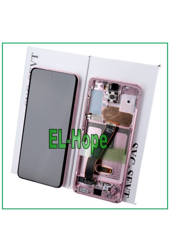 PANTALLA LCD + MARCO ORIGINAL SAMSUNG GALAXY S20 SM-G980 G981 PANTALLA TÁCTIL ROSA