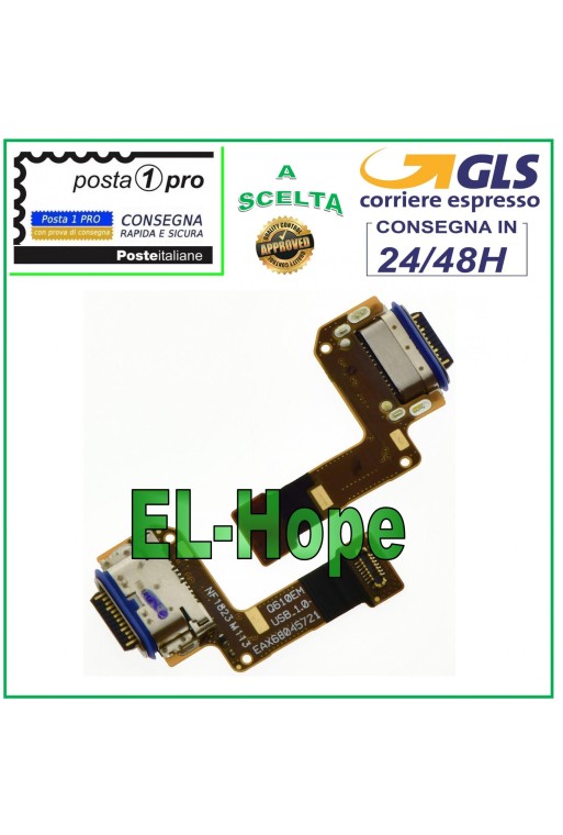 Conector de carga flexible plano LG Q7 Q610 LMQ610EM LMQ610EMW Base de carga tipo C