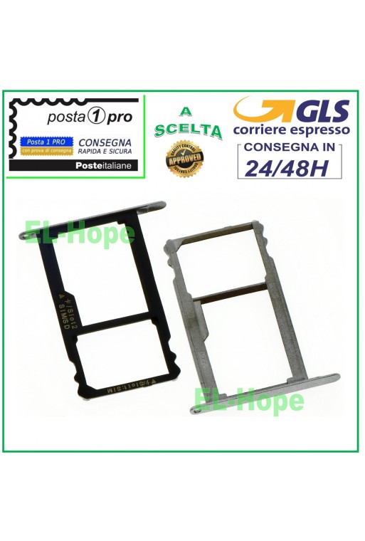 COMPARTIMENTO PARA RANURA DE CARRIL PARA TARJETA NANO SIM + MICRO SD PARA HUAWEI MATE 7 MT7-TL10 PLATA