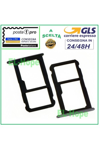 CARTUCHO DE RANURA COMPARTIMENTO PARA TARJETA NANO SIM + LECTOR MICRO SD HUAWEI NOVA LITE NEGRO GRIS