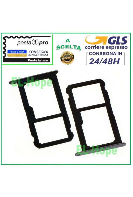 CARTUCHO DE RANURA COMPARTIMENTO PARA TARJETA NANO SIM + LECTOR MICRO SD HUAWEI NOVA LITE NEGRO GRIS