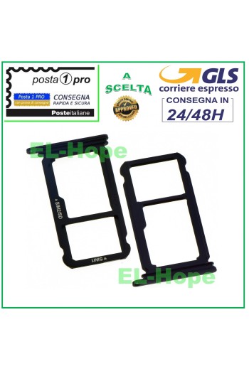 COMPARTIMENTO PARA RANURA DE TRANSPORTE PARA TARJETA NANO SIM + LECTOR MICRO SD PARA HUAWEI P10+ PLUS NEGRO