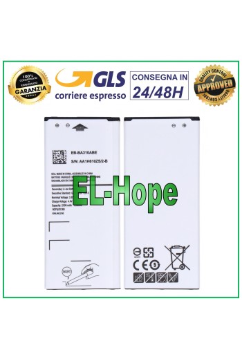 BATERÍA PARA SAMSUNG GALAXY A3 2016 SM A310 F EB-BA310ABE 2300mAh IGUAL ORIGINAL