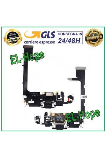 Conector de carga para Apple iPhone 11 Pro, micrófono, base plana, chip de carga, color negro.