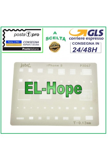 PLANTILLA DE CHIP IC PARA APPLE IPHONE 8, REFLUJO, REBALLING, RETRABAJO, BGA, GPU, RAM, INTEL