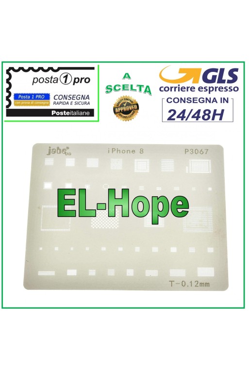 PLANTILLA DE CHIP IC PARA APPLE IPHONE 8, REFLUJO, REBALLING, RETRABAJO, BGA, GPU, RAM, INTEL