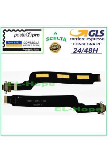 Conector de carga USB plano flexible OnePlus 6T A6010 A6013 Base de carga tipo C