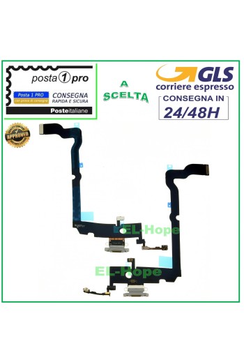 Conector de carga para iPhone XS Max de Apple (A1921, A2101) Base de carga con micrófono, color blanco