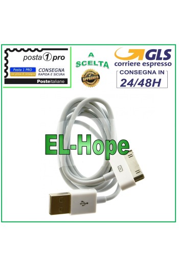 CABLE DE DATOS CABLE DE CARGA CARGADOR DE BATERÍA APPLE IPHONE 4 4S IPAD 2 3 4 1 MT