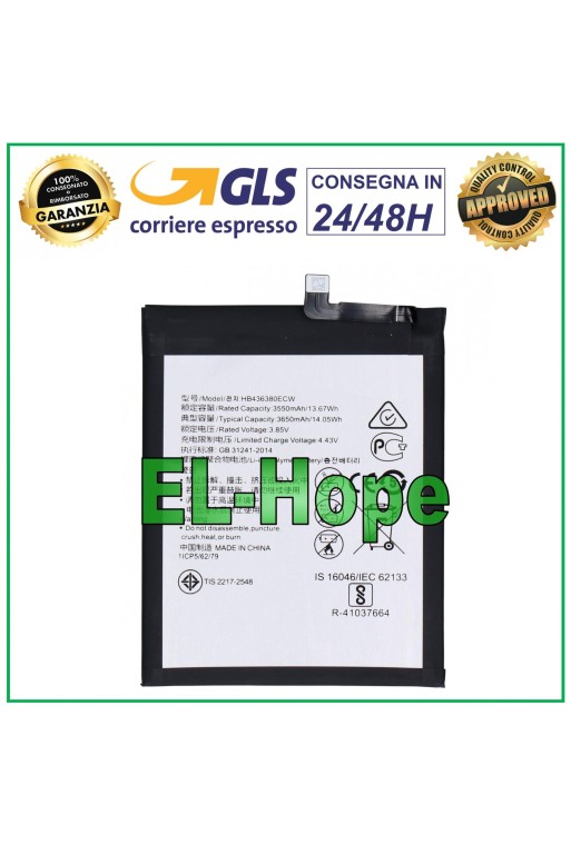 BATERÍA HB436380ECW PARA HUAWEI P30 ELE-L09 ELE-L29 3650 mAh IGUAL A LA ORIGINAL