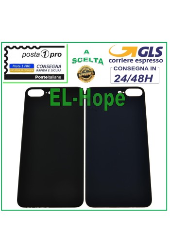 CUBIERTA TRASERA DE BATERÍA DE CRISTAL PARA APPLE IPHONE 8 PLUS, CARCASA NEGRA