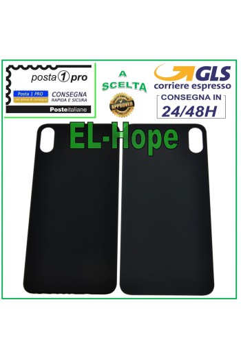 CUBIERTA TRASERA DE BATERÍA DE CRISTAL PARA APPLE IPHONE XS MAX, CARCASA NEGRA