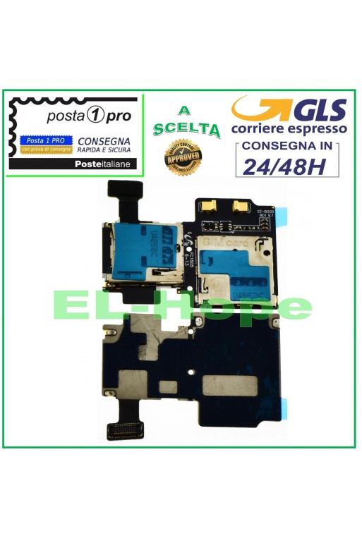 LECTOR SIM + MICRO SD SAMSUNG GALAXY S4 GT-I9505 LECTOR DE TARJETAS PLANO FLEXIBLE I9505