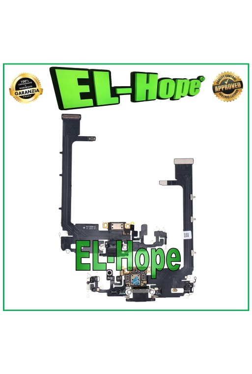 APPLE IPHONE 11 PRO MAX CONECTOR DE CARGA MICRÓFONO BASE PLANA CHIP CARGA NEGRO