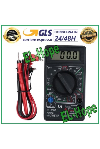 COMPROBADOR MULTÍMETRO DIGITAL PROFESIONAL DT830B + PAR DE SONDAS VOLT AMPERIO