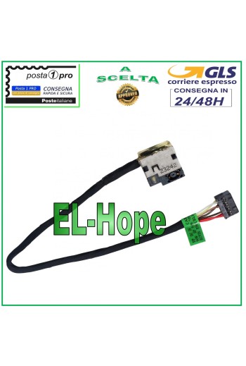 Conector de alimentación de CC para portátil HP 250 260 G3, conector flexible de carga plana