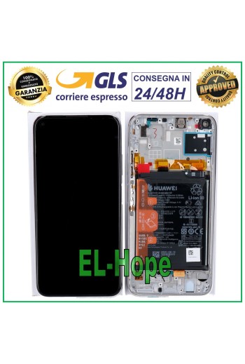 MARCO ORIGINAL PANTALLA LCD + BATERÍA HUAWEI P40 LITE JNY-L21 LX1 TÁCTIL PLATA