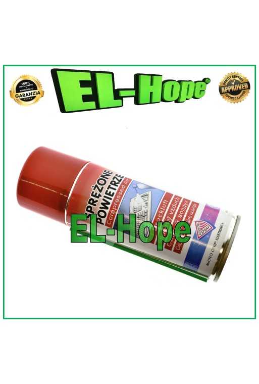 Aerosol de aire comprimido 400 ml para quitar polvo de ordenadores, portátiles y PC.