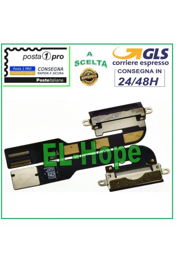Conector de carga para Apple iPad 2 A1395 A1396 A1397 Base de carga plana flexible negra