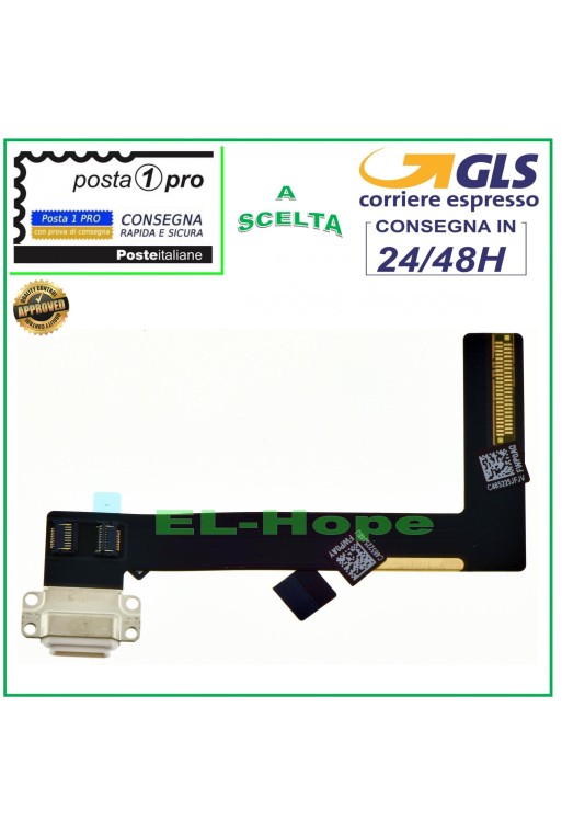 APPLE IPAD AIR 2 A1566 A1567 CONECTOR DE CARGA BASE DE CARGA PLANA FLEXIBLE BLANCO