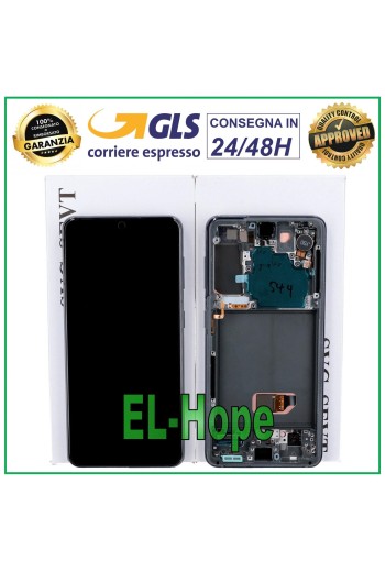 PANTALLA LCD ORIGINAL + MARCO SAMSUNG GALAXY S21 SM-G991 PANTALLA TÁCTIL NEGRO GRIS