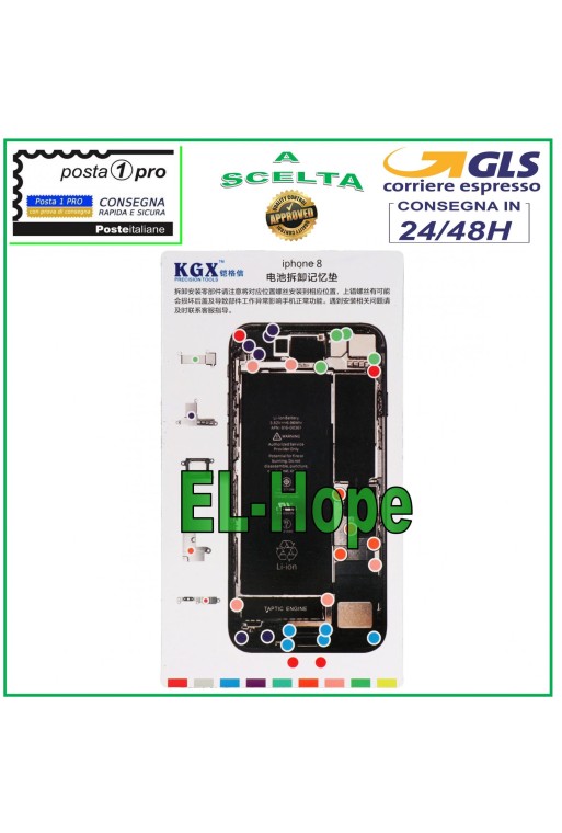 ALFOMBRILLA MAGNÉTICA ISCREWS PAD ILUSTRADA PARA DESMONTAR TORNILLOS DE APPLE IPHONE 8