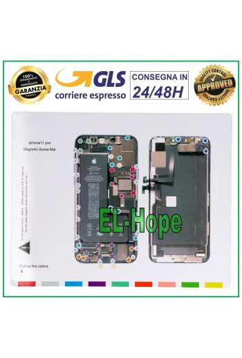 ALFOMBRILLA MAGNÉTICA ISCREWS PAD ILUSTRADA PARA DESMONTAR TORNILLOS DE APPLE IPHONE 11 PRO