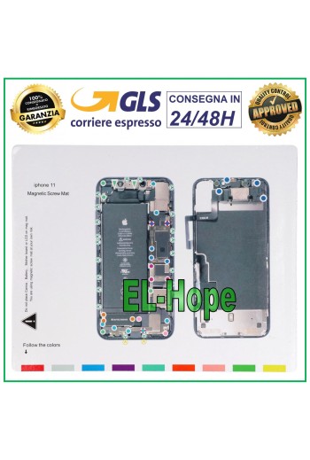 ALFOMBRILLA MAGNÉTICA PARA TORNILLOS ILUSTRADA PARA DESMONTAR TORNILLOS DE APPLE IPHONE 11