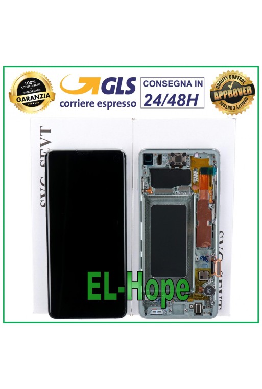 PANTALLA LCD ORIGINAL SAMSUNG GALAXY S10 SM-G973F PANTALLA TÁCTIL PRISMA VERDE