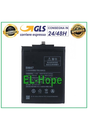 BATERÍA BM47 PARA XIAOMI REDMI 3 3S 3X PRO - 4X 4100 mAh BATERÍA IGUAL A LA ORIGINAL