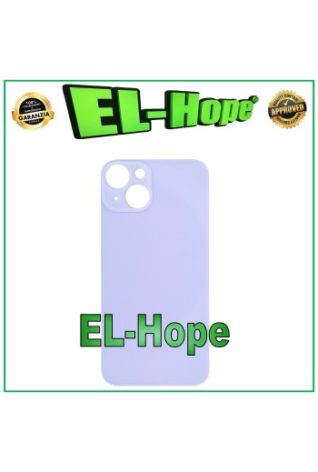 CUBIERTA TRASERA DE BATERÍA DE CRISTAL PARA IPHONE 14 CUBIERTA TRASERA CON AGUJERO GRANDE PÚRPURA