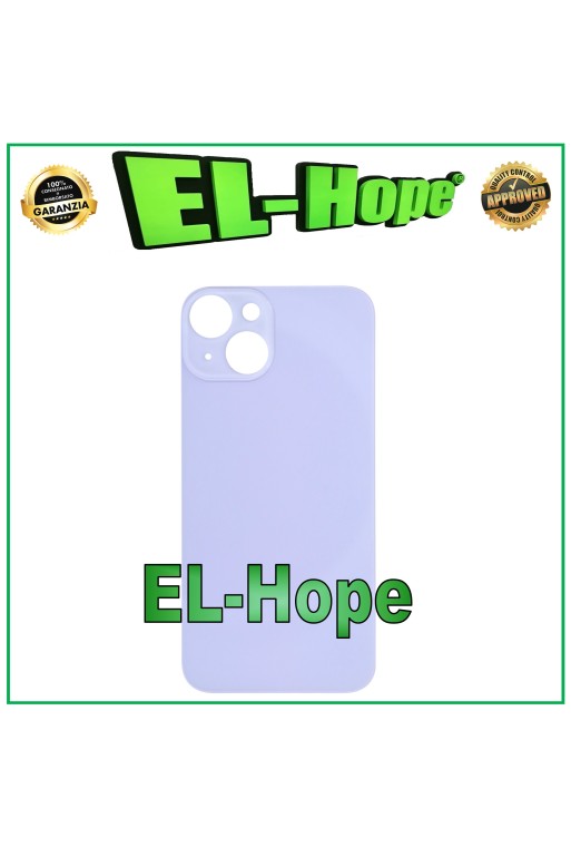 CUBIERTA TRASERA DE BATERÍA DE CRISTAL PARA IPHONE 14 CUBIERTA TRASERA CON AGUJERO GRANDE PÚRPURA