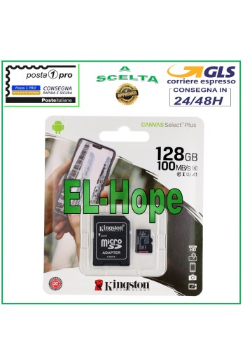 TARJETA DE MEMORIA MICRO SD ORIGINAL KINGSTON 128GB 100MB/s TARJETA DE MEMORIA EXTERNA