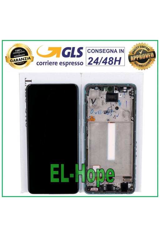 PANTALLA LCD TÁCTIL 100% ORIGINAL SAMSUNG GALAXY A52 SM A525F A526B MARCO AZUL