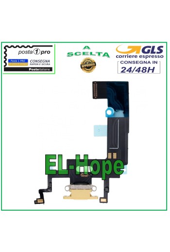 Conector de carga para iPhone XR de Apple, plano, flexible, micrófono, base de carga USB, dorado.